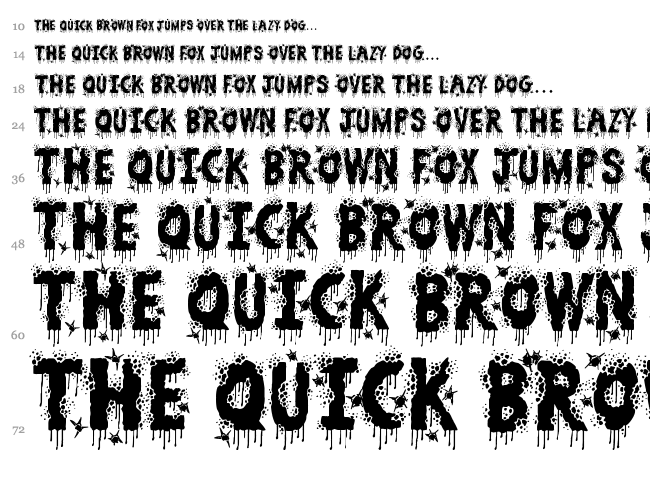 Zombie Slayer font waterfall
